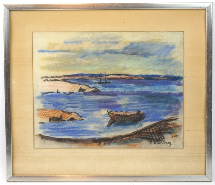 Åke Wennberg, pastell, signerad.