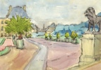 Torsten Esbjörnsson, ''Jardin du Luxemb. Paris'', signerad, daterad 1955.