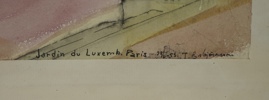 Torsten Esbjörnsson, ''Jardin du Luxemb. Paris'', signerad, daterad 1955.