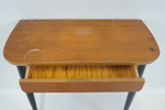 Konsollbord med låda, 2 ben, teak, 1900-talets andra hälft.