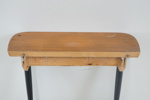 Konsollbord med låda, 2 ben, teak, 1900-talets andra hälft.