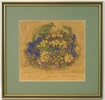 Maja Fjæstad, ''Ängsblommor'', handtryck, signerad.