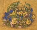 Maja Fjæstad, ''Ängsblommor'', handtryck, signerad.