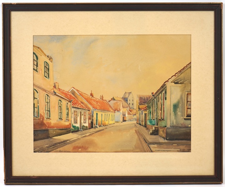 Folke Gustavsson, ''St.Rådmans.g.'', akvarell, signerad.