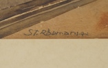 Folke Gustavsson, ''St.Rådmans.g.'', akvarell, signerad.