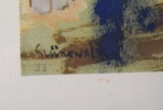 Isaac Grünewald, grafiskt blad, signerad i trycket.