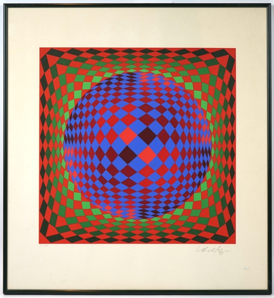 Victor Vasarely, serigrafi nr 6/40, signerad.