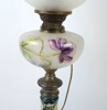 Elektrifierad bordsfotogenlampa, glas/mässing.