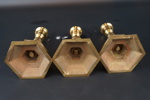 Ljusstakar, barockstil, 3 st, malm, Ystad Metall, stämplade.