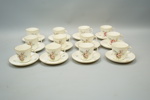 Kaffekoppar med fat, 12 delar, porslin, Royal Copenhagen.