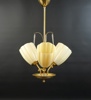 Saariston Valaisin, taklampa, glas/mässing, 1900-talets mitt.