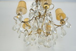 Ljuskrona, 6 ljuspunkter, mässing/glas, barockstil, 1900-tal.