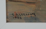 Carl Oscar Larsson, olja på pannå, signerad, daterad 1956.