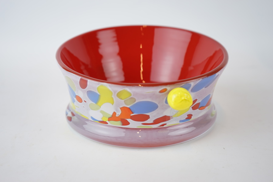 Ardy Strüwer, skål, konstglas, signerad, Johansfors glasbruk.