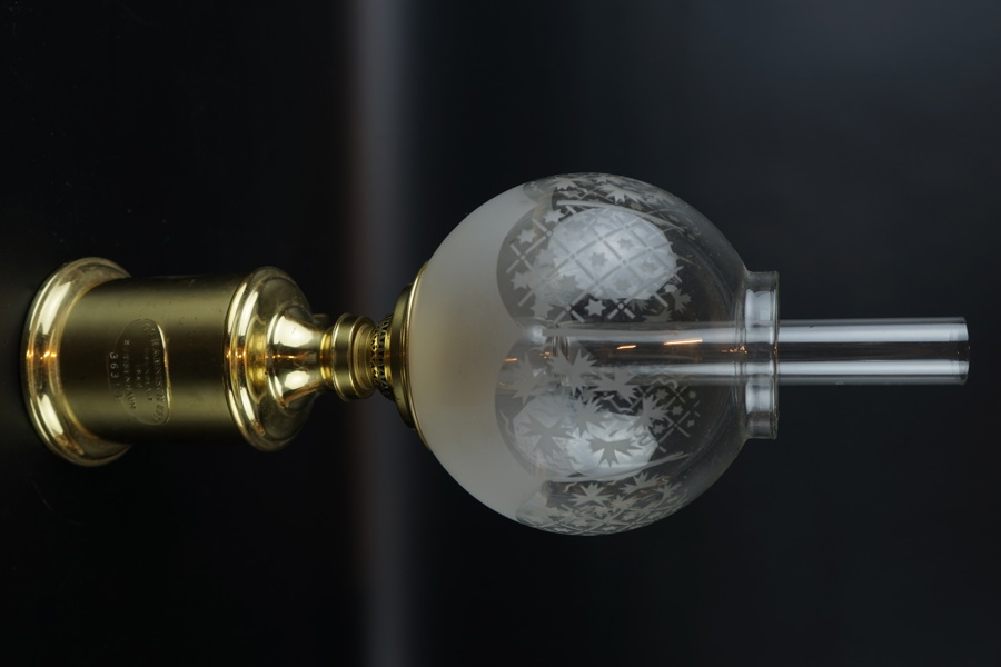 Fotogenlampa, mässing/glas, E.S.Sørensen, Scantime, Danmark.