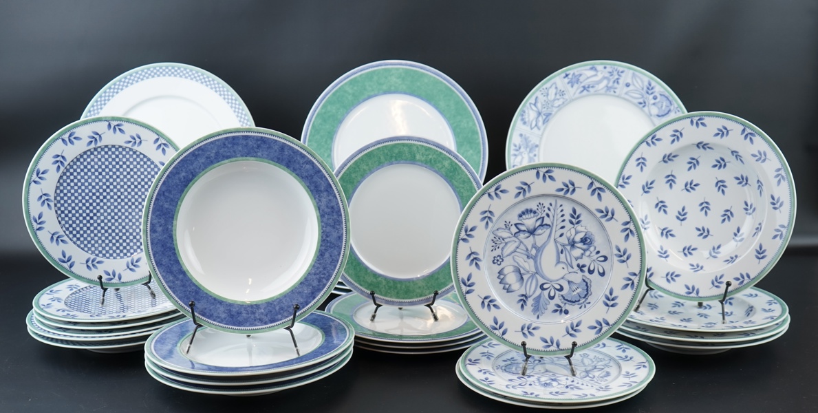 Tallrikar, 33 st, porslin, Switch 3-kollektion, Villeroy & Boch, Tyskland.