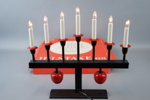 Adventsljusstake och julstjärna, metall/trä, bl.a Markslöjd. 