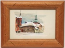 Edvard Wollin, ''Gamla Ystad mattorget'', akvarell,  signerad, daterad 1958.