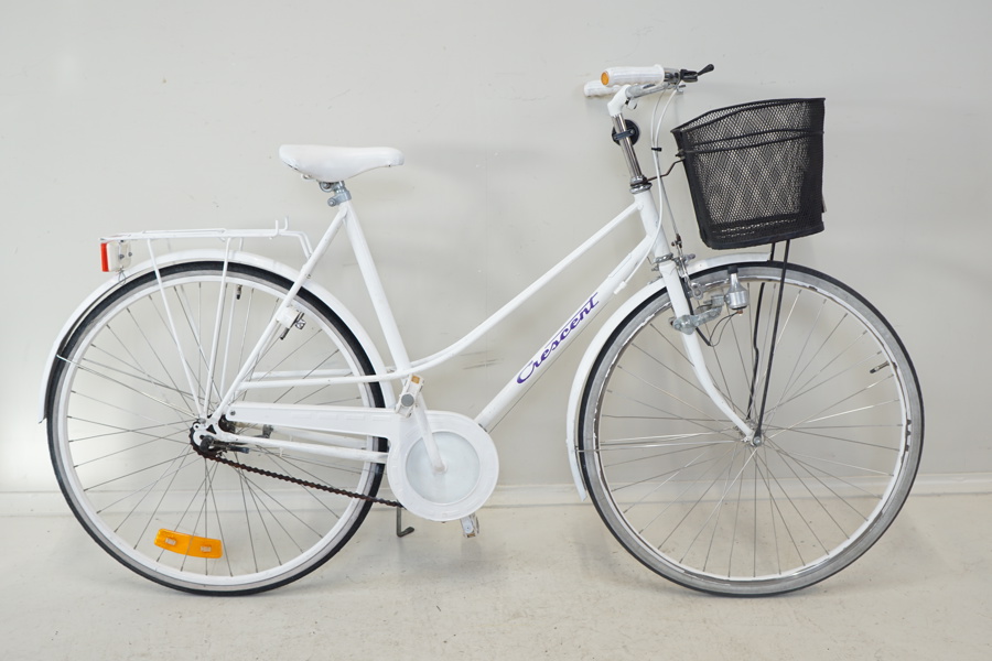 Damcykel, 28 tum, 3 växlar, "White Label", Crescent.