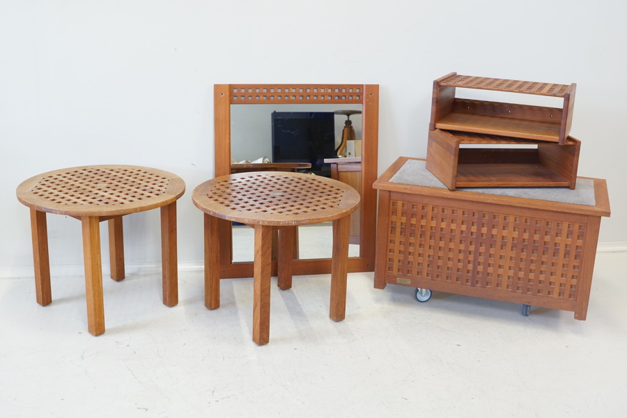 Bord, spegel m.m, 6 delar, teak, Trip Trap, Danmark.