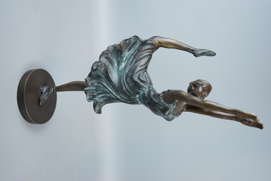 Skulptur, patinerad brons,  ballerina, Fyrklövern.