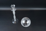 Ljusstake och vas, glas, Anne Nilsson, "Celeste" och Magnus Fortmeiier, "Organic, Orrefors.