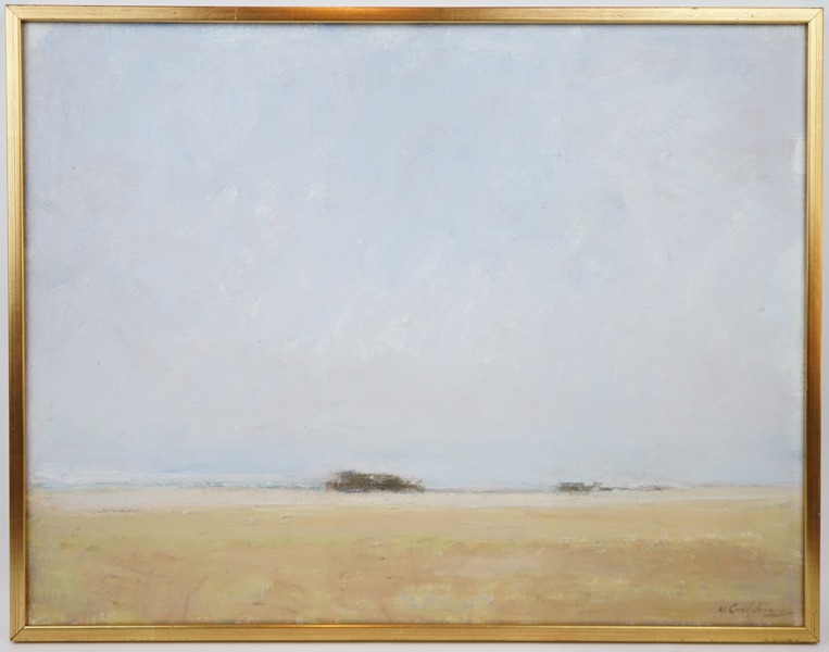 Helge Lundström, ''Sädesfält'', olja på duk, signerad, daterad 1981.