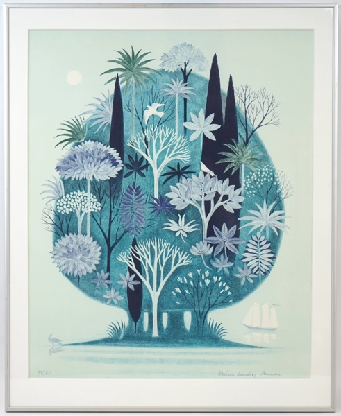 Kerstin Lundberg-Stenman, litografi nr 34/61, signerad.
