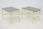 Sidobord, 2 st, glas/metall, 1900/2000-tal.