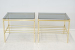Sidobord, 2 st, glas/metall, 1900/2000-tal.