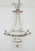 Takkrona, för 8 ljus, 9 ljuspunkter, glasprismor/mässing, 1900-tal.