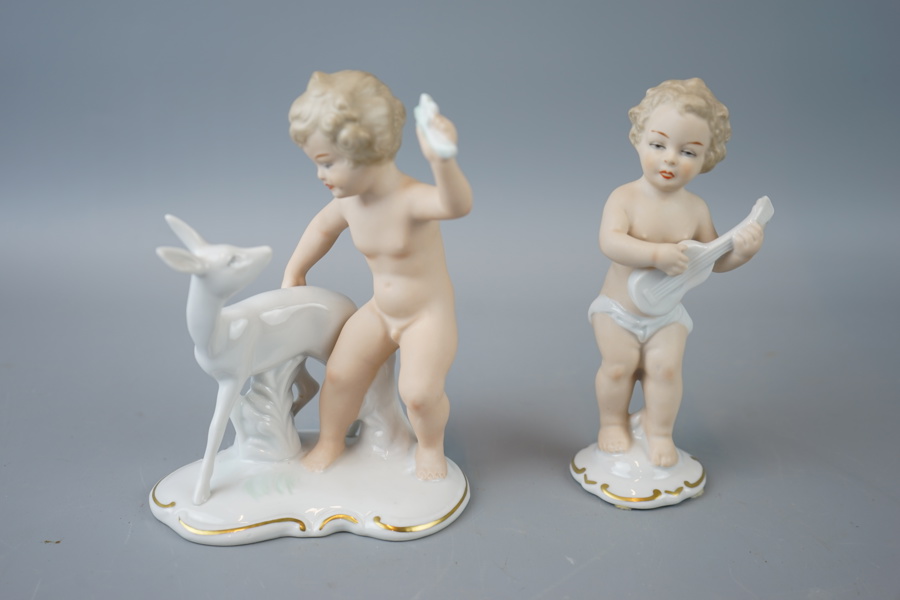 Figuriner, 2 st, porslin, Waldorf, Tyskland.