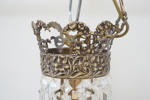 Takkrona, för 5 ljus, 6 ljuspunkter, glasprismor/mässing, 1900-tal.