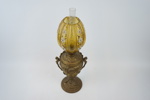 Fotogenlampa, bronserad  metall/glas, 1800/1900-tal.