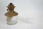 Fotogenlampa, bronserad  metall/glas, 1800/1900-tal.