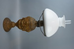 Bordsfotogenlampa, metall/glas, 1800/1900-tal.