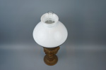 Bordsfotogenlampa, metall/glas, 1800/1900-tal.