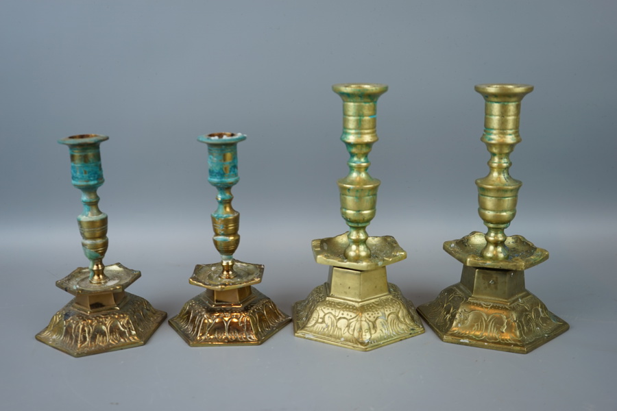 Ljusstakar, 2+2 st, malm, barockstil, 1900-tal.
