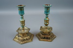 Ljusstakar, 2+2 st, malm, barockstil, 1900-tal.