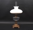Fotogenlampa, glas/metall, 1900-tal.