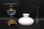 Fotogenlampa, glas/metall, 1900-tal.