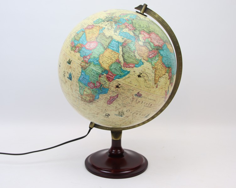 Jordglob med belysning, World Antique, Scan-Globe A/S, Danmark.