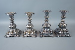 Ljusstakar, 2 par, nysilver, barockstil, 1900-tal.