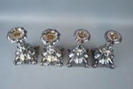 Ljusstakar, 2 par, nysilver, barockstil, 1900-tal.