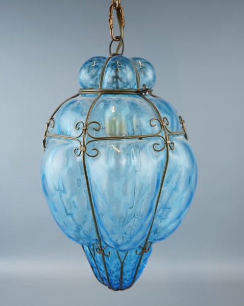 Hallampa, glas/metall, 1900-talets mitt.