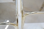 Sidobord, ett par, gulmetall, rökfärgat glas, 1900/2000-tal.