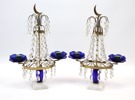 Bordslystrar, ett par, glas/metall, 1900-tal.