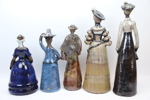 Figuriner, 5 st, keramik, bl.a Elsi Bourelius.