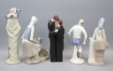 Figuriner, 5 st, porslin, bl.a Casades.