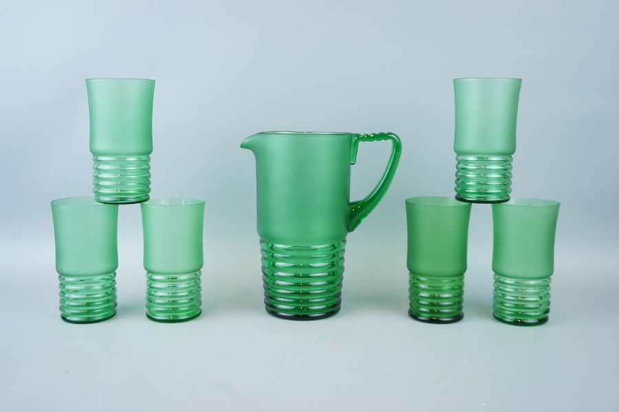 Saftservis, 7 delar, glas.